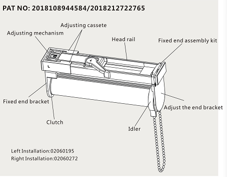 No Screw Installation Roller Blinds System