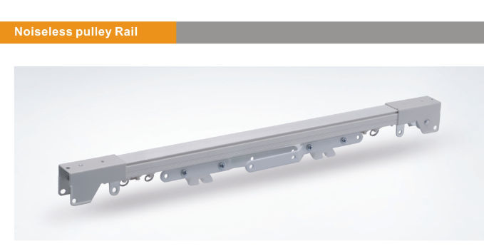 Noiseless pulley rail