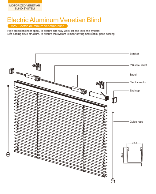 V25 Electric aluminum venetian blind