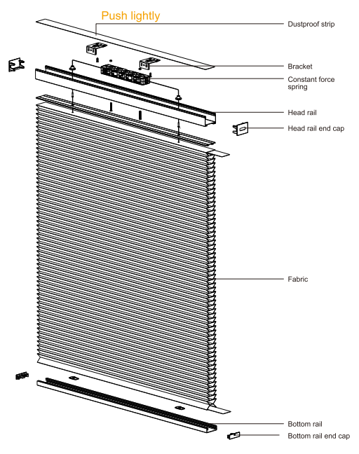 Cordless honeycomb blinds system