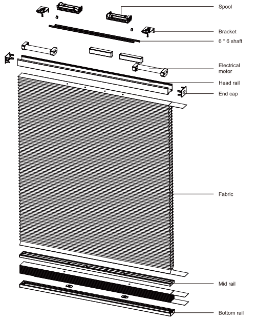 Electric Day and Night blinds system